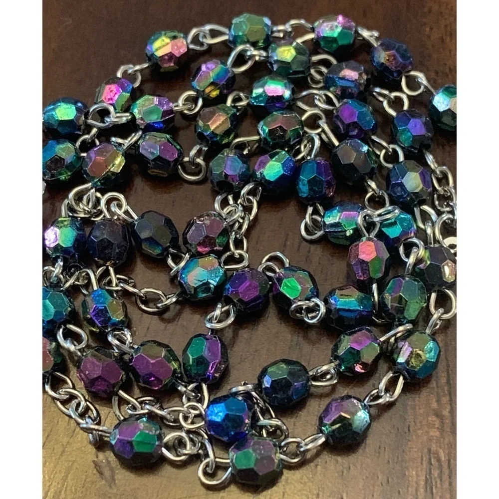 Rainbow Iridescent Acrylic Beaded Catholic Religious Rosary